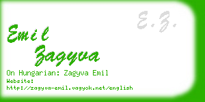 emil zagyva business card